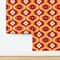 Retro Bold Floral Cream Golden Yellow Orange Brown Groovy 70S Geo Custom Pre-pasted Wallpaper by Spoonflower Pre-Pasted Wallpaper 2FT Wide